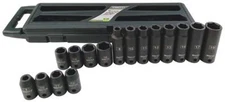 Master Mechanic 2207t176 Standard & Deep Impact Socket Set, 16 Piece, Metric