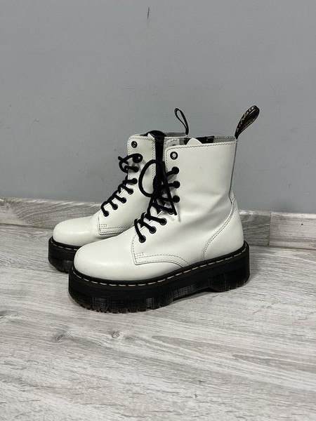 Women Dr. Martens Boots White Leather 37 #7LIU