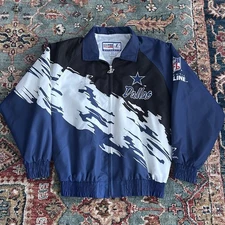 Vintage 90s Logo Athletic Dallas Cowboys Paintsplash Windbreaker Jacket Medium