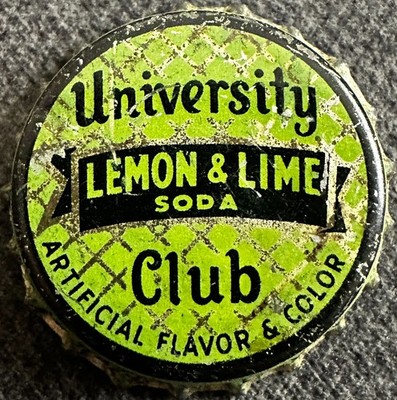 Vintage University Club Lemon & Lime Soda Cork Soda Bottle Cap - Ellsworth, Me.