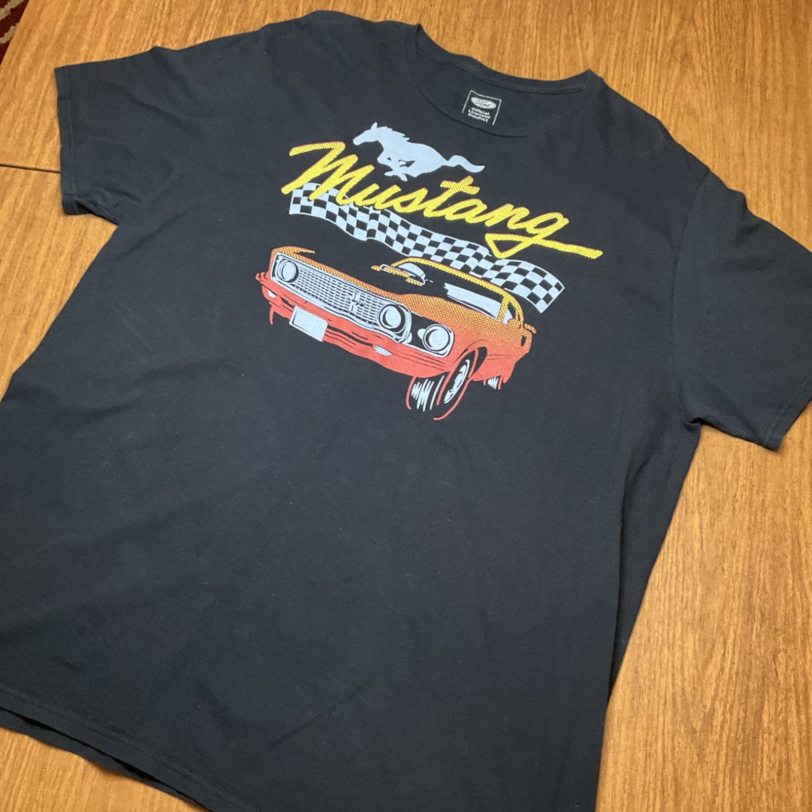 PONY Camicia Ford Mustang Adulto 2XL XXL Nera Muscolo Auto Meccanico Garage Auto Corsa