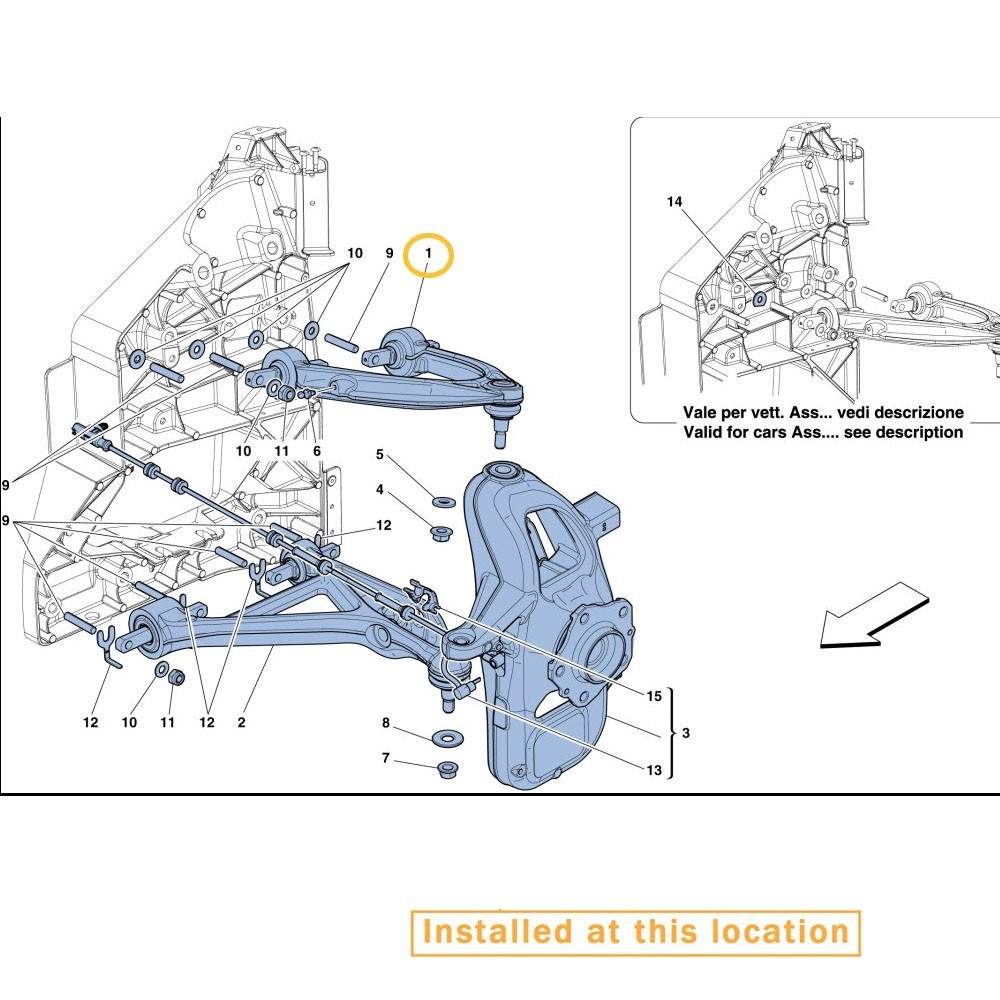 Ferrari 458 Front Left Upper Control arm