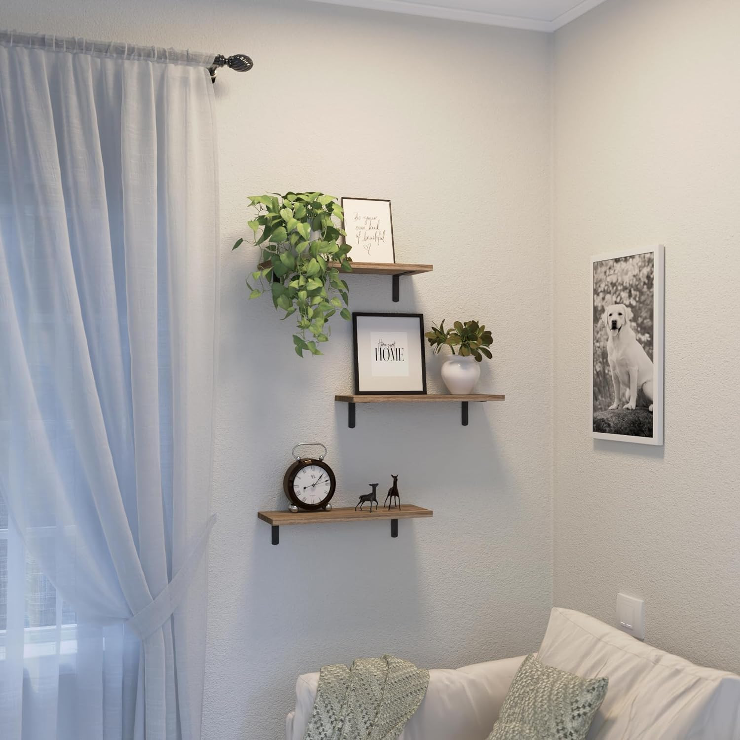 Floating Shelves, 3 Sets Wall Shelves, Wooden Floating Shelves for Wall D&eacute;cor