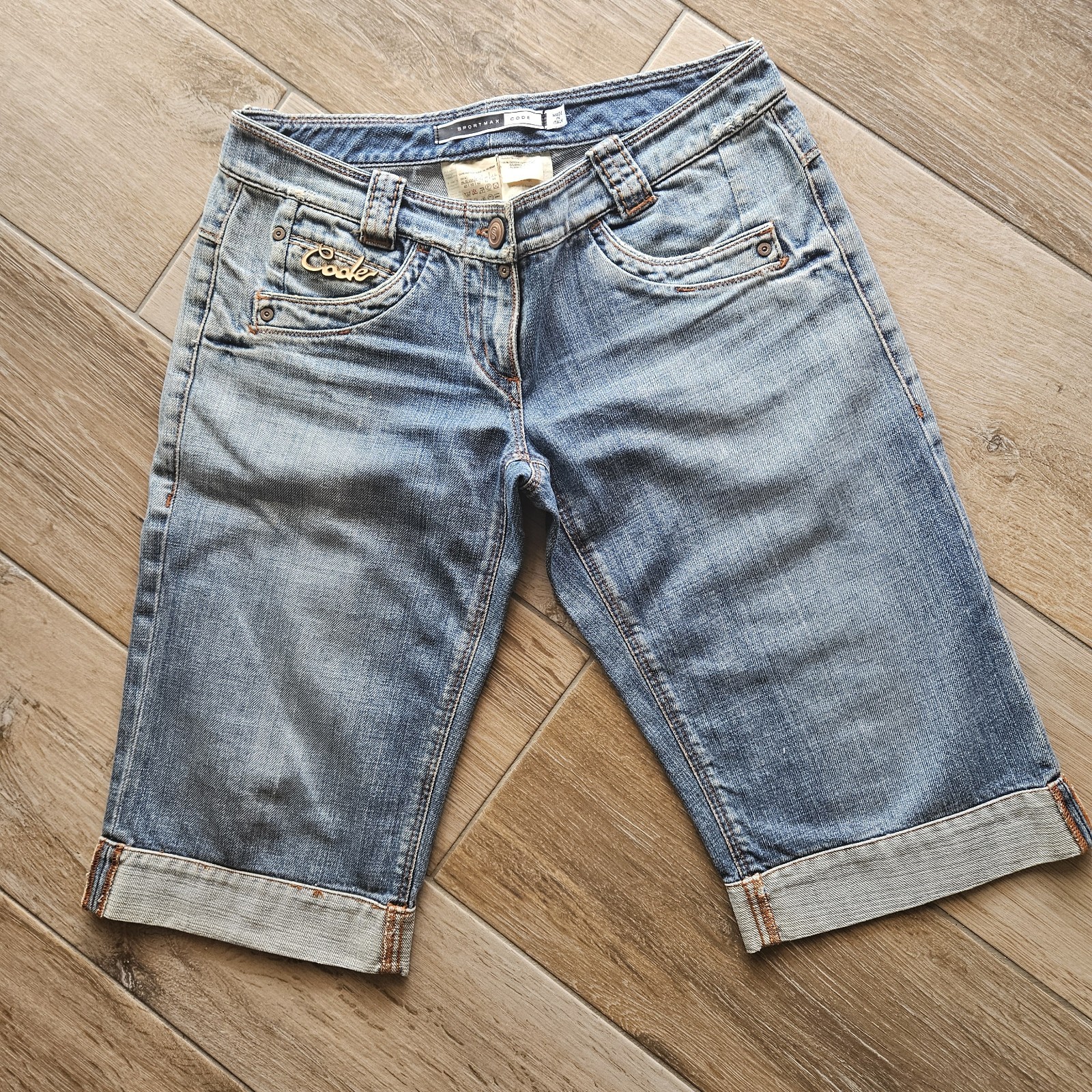 Jeans Sportmax Code Vintage Anni 2000 Pinocchietto Donna Bermuda Jorts Denim 44