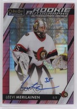 2023 O-Pee-Chee Platinum Rookie Red Prism 35/50 Leevi Merilainen #R-LM Auto 0nr3