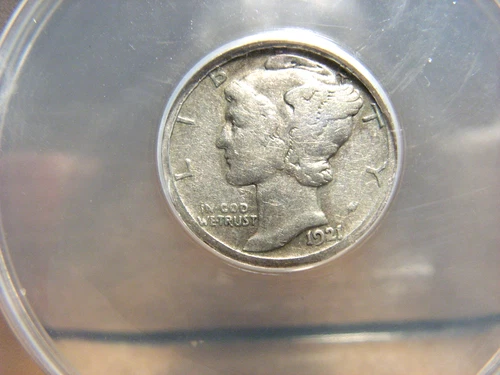 1921 -D Mercury Head Dime, ANACS VG Details, Cleaned.