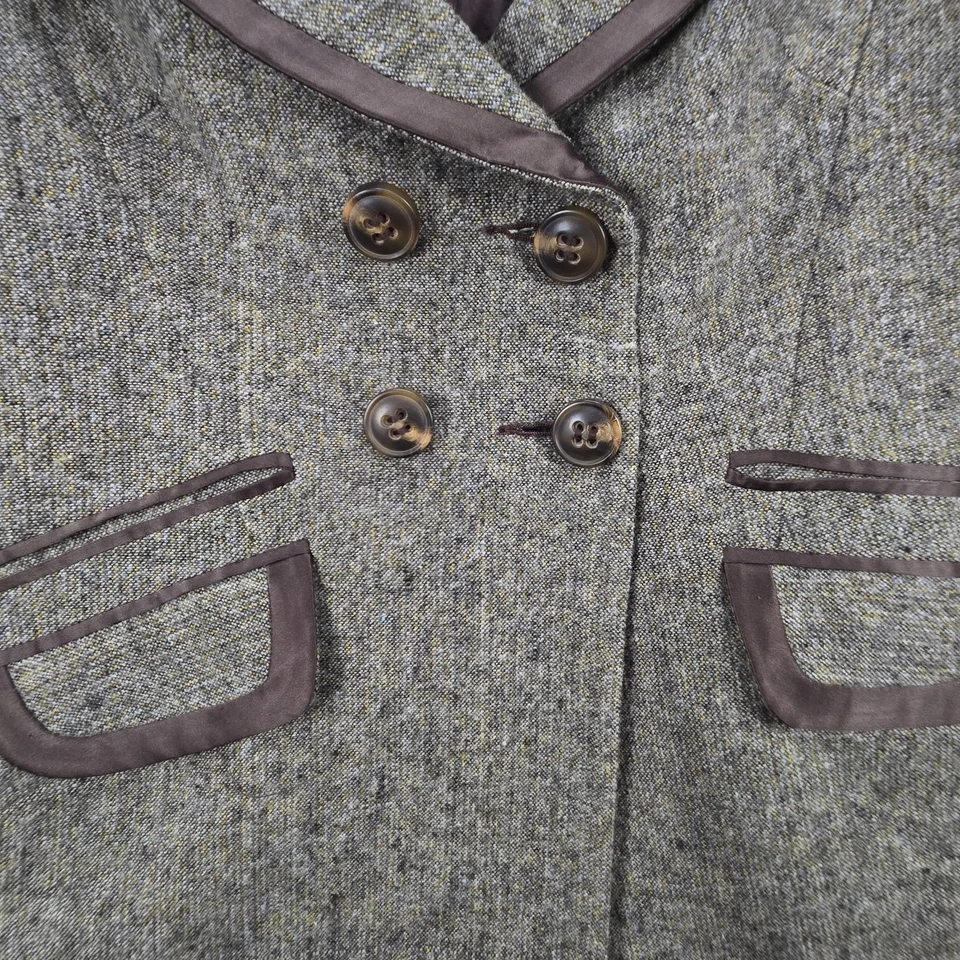 Abrigo de Arena BCBGeneration Doble Pecho Mujer M Marrón Tweed Satinado Carrera Foto 4 de 4