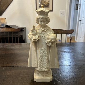 VINTAGE LARGE RELIGIOUS STATUE INFANT CHILD OF PRAGUE 15" tall