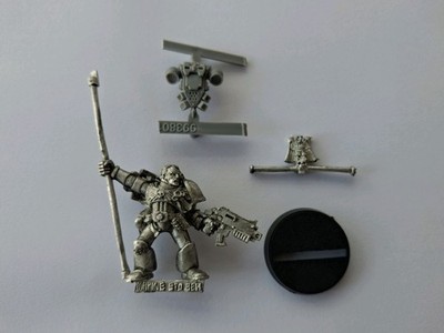 OOP Space Marine Standard Bearer Warhammer 40k Metall, Oldhammer Command Squad