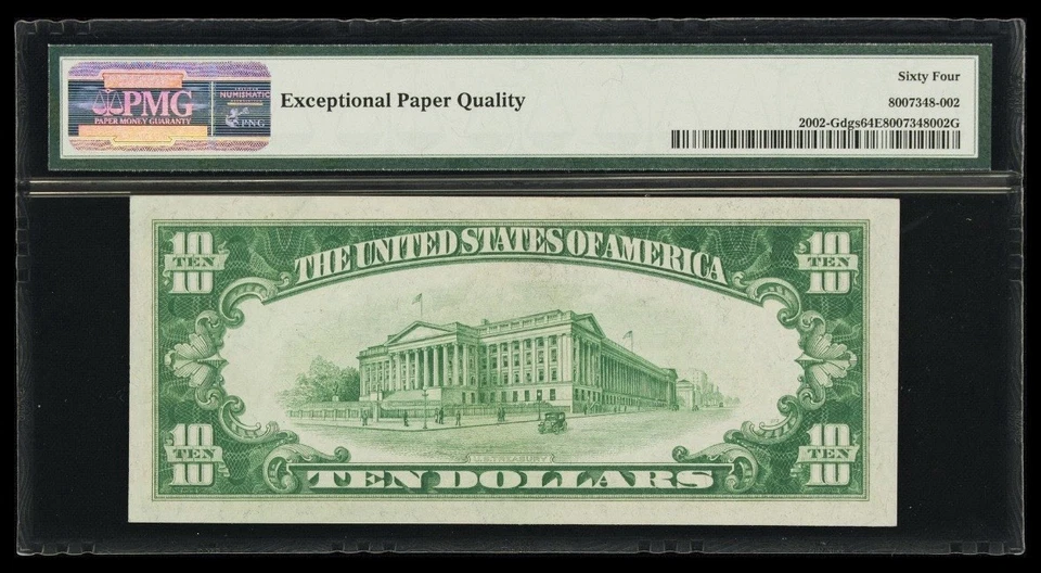 1928 B $10 Dollar Federal Reserve Chicago Serial# G32178910A PMG 64 EPQ Fr.2002G - Image 2 of 2