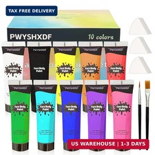10 Colors Face and Body Paint Set, Washable Body Paint for Adults, Water Based B