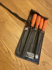 Matco Tools 4pc File Set CF 48SO & Orig Pouch Yellow Handles Hand Tools USA
