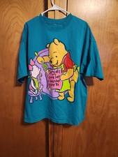 Vintage 90s Winnie The Pooh Piglet Disney Cartoon T-shirt Sz XXL