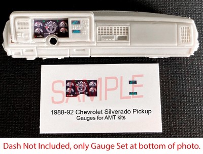 1988 1989 1990 1991 1992 CHEVROLET PICKUP GAUGE FACES for 1/25 AMT kits PLS READ
