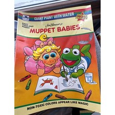 1991 vintage Golden Jim Henson Muppet Babies Giant Paint With Water Book NEW