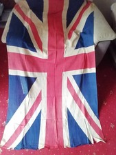 Vintage Union Jack Flag 5'6"x 3'. Small damage to ends see pics. And description