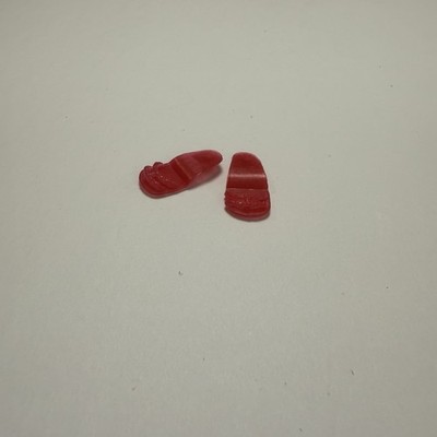 VTG Barbie Clone Red Slippers/Sandals Hong Kong *FLAW*