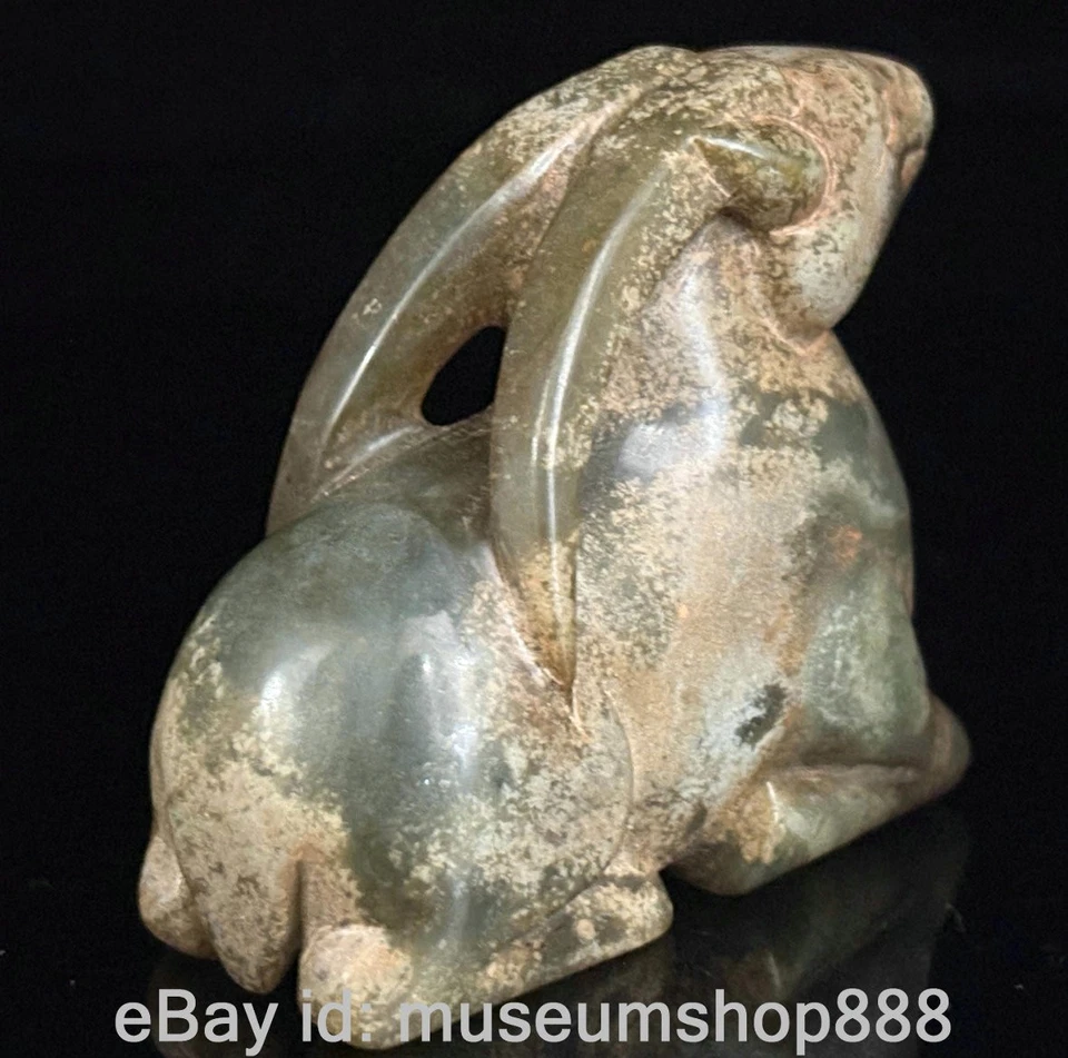 Estátua da sorte de ovelhas e cabras 2,2" Od chinesa escultura em jade hetian palácio da dinastia - Imagem 4 de 4