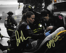 * JOCELYN HUDON & HANAKO GREENSMITH * signed 8x10 photo * CHICAGO FIRE * COA *
