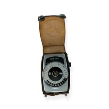 Vintage Gold Crest Light Meter Japan Analog Film Photography Exposure w/ Leather