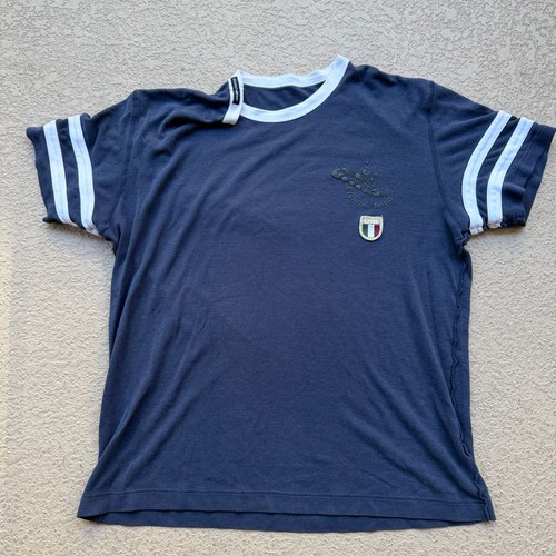 Dolce & Gabbana Blue Olympic Team Italia Ringer T-Shirt