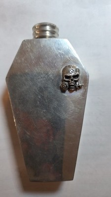 Coffin & Skull Flask Potion Bottle-Alchemy Pewter Sheffield England Gothic 1991