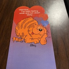 VTG 1987 Hallmark Heathcliff The Cat Valentine Card I Have Been Feeling Run Down