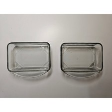 Vtg Digsmed Denmark Smoke Glass Replacement Dishes Lazy Susan set of 2