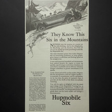 Hupmobile Six Touring Car Mountain Scene Automobile 1927 Vtg Print Ad