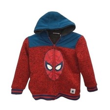 Kids Marvel Spider Man Homecoming Zip Up Hoodie Jacket Size 7 Red Blue