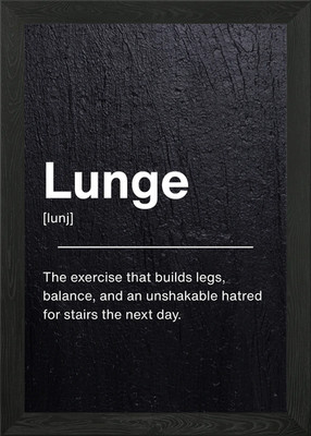 Lunge Exercise Definition - Gym Hum Framed Wall Art Poster Canvas Print Picture