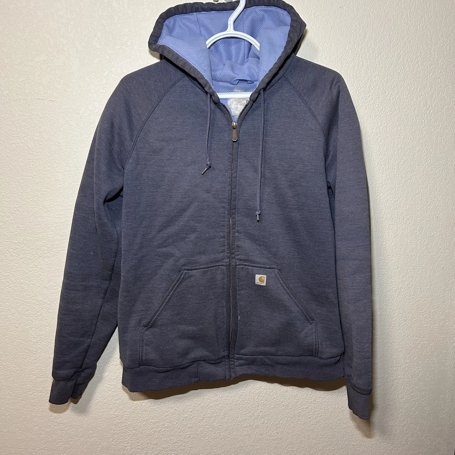 Carhartt Womens Thermal Lined Full Zip Up Hoodie Purple size Medium Sweatshirt