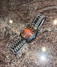 Vintage Seiko Watch QR Rhubarb Dial Stainless Steel Bracelet Quartz Men’s 1974