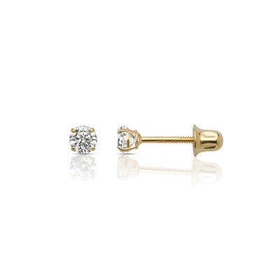 14 Karat Gelbgold Ohrstecker mit Schraubverschluss 3 mm