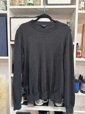 Louis Vuitton Men s Gray Crewneck Pullover Knit Sweater Logo, Size M