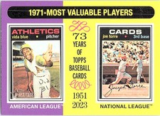 2024 Topps Heritage #193 1971 MVPs (Vida Blue / Joe Torre)