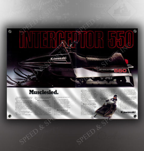 VINTAGE KAWASAKI INTERCEPTOR 550 SNOWMOBILE BANNER | eBay