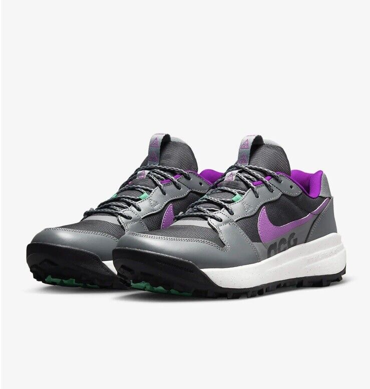 Men Nike ACG Lowcate Athletic Shoes Smoke Grey/Vivid Purple Men Nike ACG Lowcate Athletic Shoes Smoke Grey/Vivid Purple