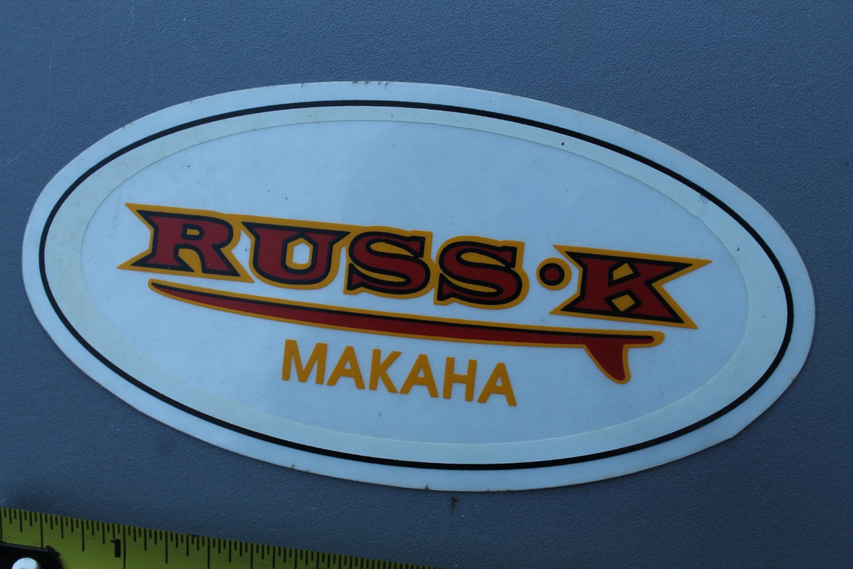 Russ K Makaha Hawaii Red White Longboard Aloha 80's V71A Vintage