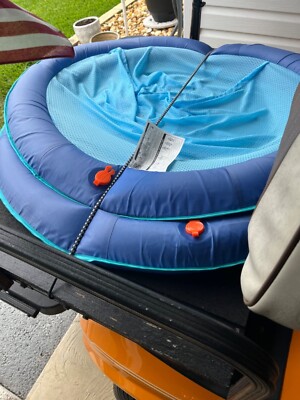 Spring Float Papasan Pool Lounger with Hyper-Flate Valve
