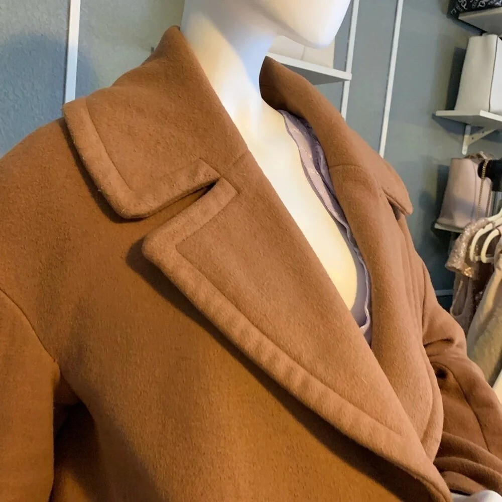 Zara Camel Double Breasted Buttoned Oat Size Xl. - image 7