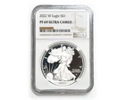 2022 W Proof $1 American Silver Eagle Ultra Cameo NGC PF69 22EA Brown Label