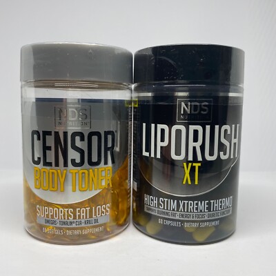 NDS Nutrition Dual Impact Stack Liporush 60 Cap & Censor 90 Sgel Free Ship 05/28