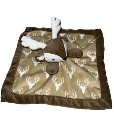 Levtex Baby Brown Woodland Deer Plush Lovey Security Blanket Antlers