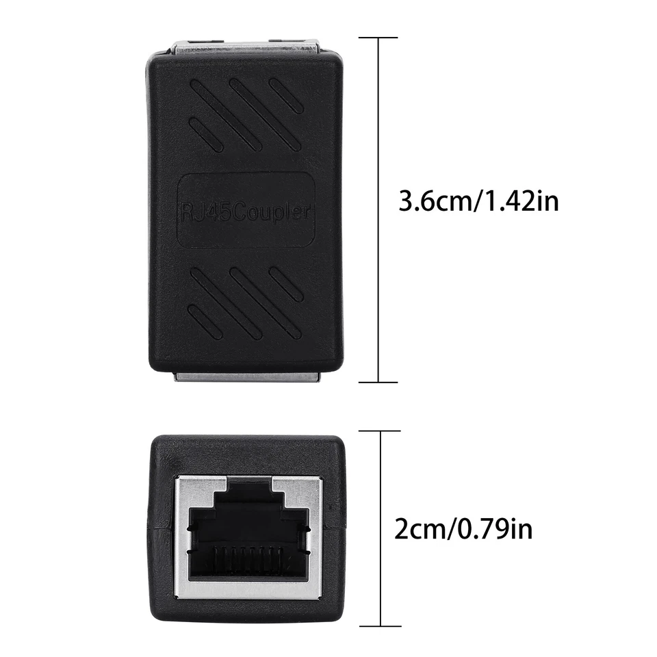 5 PCS RJ45 Inline Coupler Cat7 Cat6 Cat5e Ethernet LAN Network Cable Adapter - Image 2 of 4