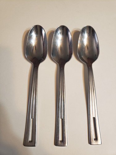 Set Of 3 Onieda Circuit Stainless Steel Teaspoon - 6 3/8"