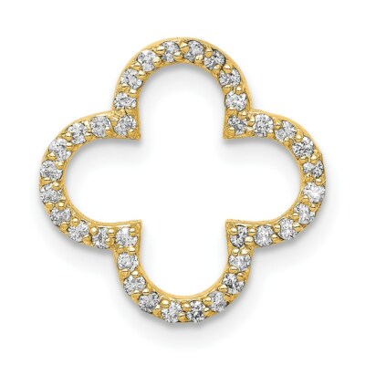 14k Gelbgold kleiner Diamant Vierflügel Design Anhänger