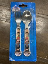 Justice League 2pc Fork and Spoon Set stainless steel  3 Sets vintage