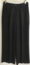 Valentino Black Silk Pant Straight Wide Leg Center Crease Center Size XS