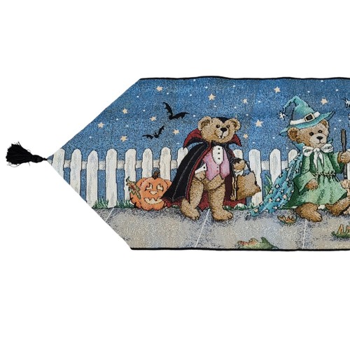 Halloween Bear Tapestry Table Runner 13 x 70 inches Country Style Cottagecore  - Bild 2 von 6